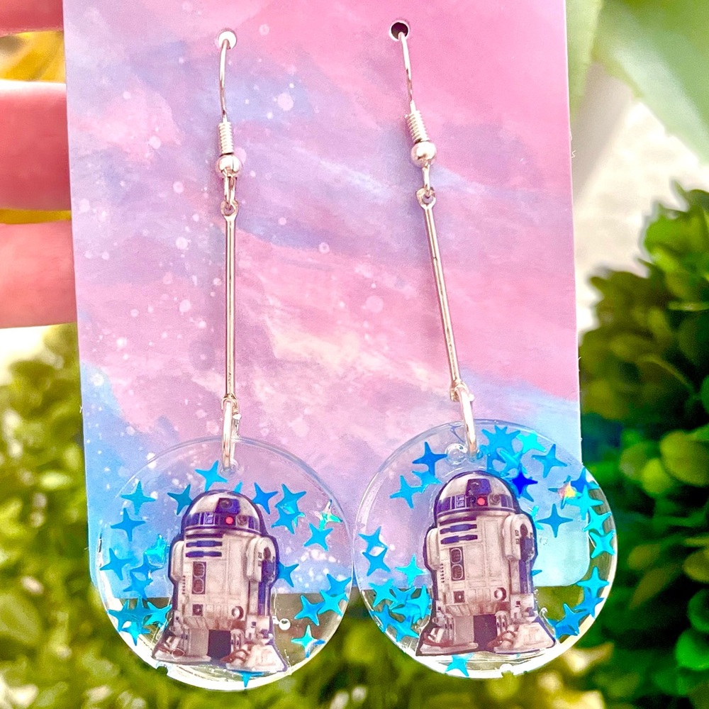 R2-D2 Star Wars Acrylic Dangle Earrings